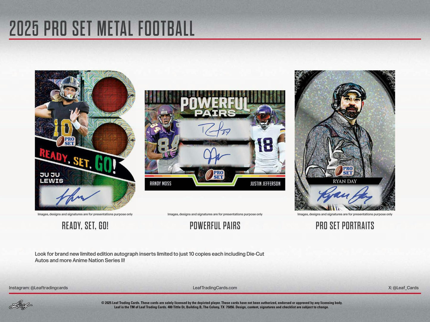 2025 Leaf Pro Set Metal Football Hobby Box - Columbia Hobby - Sports Card Boxes - Toploaders - Card Savers