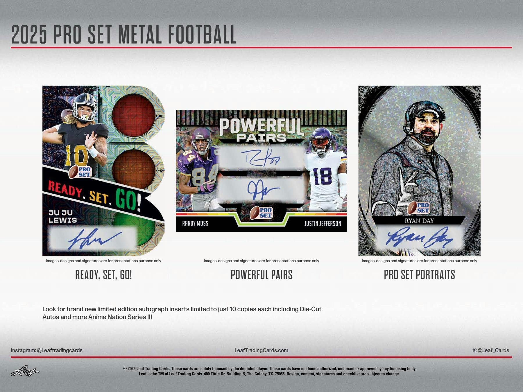 2025 Leaf Pro Set Metal Football Hobby Box - Columbia Hobby - Sports Card Boxes - Toploaders - Card Savers