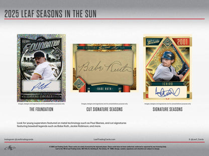 2025 Leaf Seasons in the Sun Baseball Hobby Box - Columbia Hobby - Sports Card Boxes - Toploaders - Card Savers