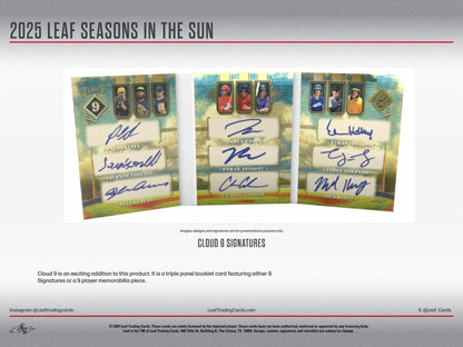 2025 Leaf Seasons in the Sun Baseball Hobby Box - Columbia Hobby - Sports Card Boxes - Toploaders - Card Savers