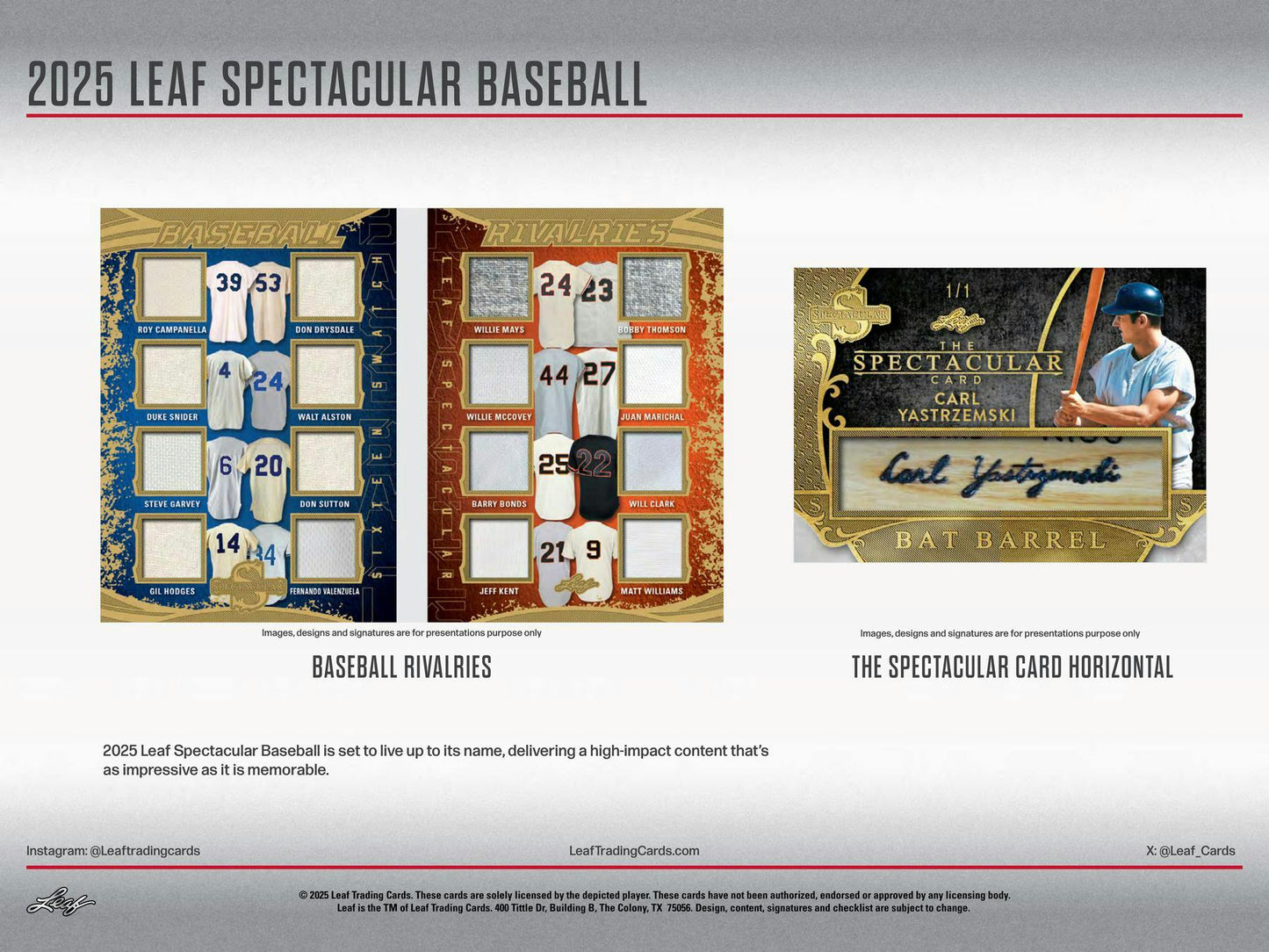 2025 Leaf Spectacular Baseball Hobby Box | Columbia Sports Cards - Columbia Hobby - Sports Card Boxes - Toploaders - Card Savers