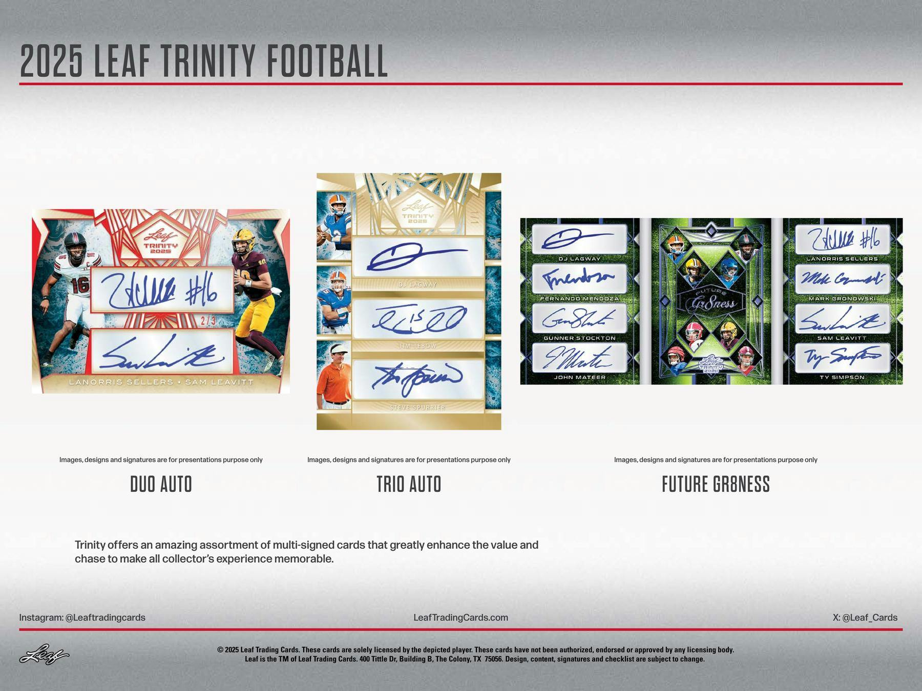 2025 Leaf Trinity Football Jumbo Hobby Box | Columbia Sports Cards - Columbia Hobby - Sports Card Boxes - Toploaders - Card Savers