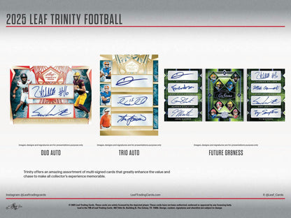 2025 Leaf Trinity Football Jumbo Hobby Box | Columbia Sports Cards - Columbia Hobby - Sports Card Boxes - Toploaders - Card Savers
