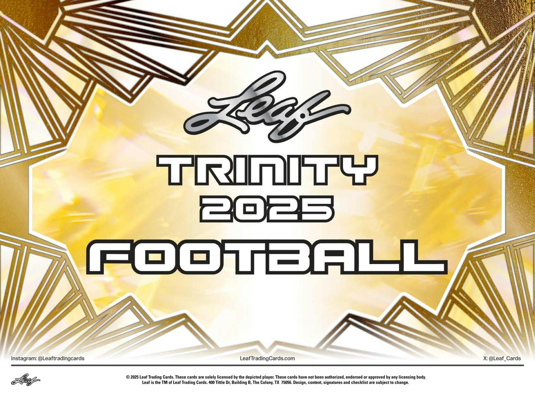2025 Leaf Trinity Football Jumbo Hobby Box | Columbia Sports Cards - Columbia Hobby - Sports Card Boxes - Toploaders - Card Savers