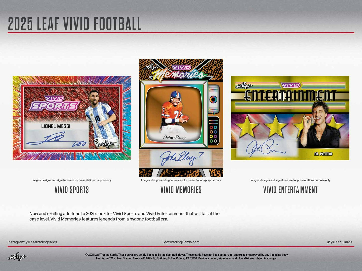 2025 Leaf Vivid Football Hobby Box | Columbia Sports Cards - Columbia Hobby - Sports Card Boxes - Toploaders - Card Savers