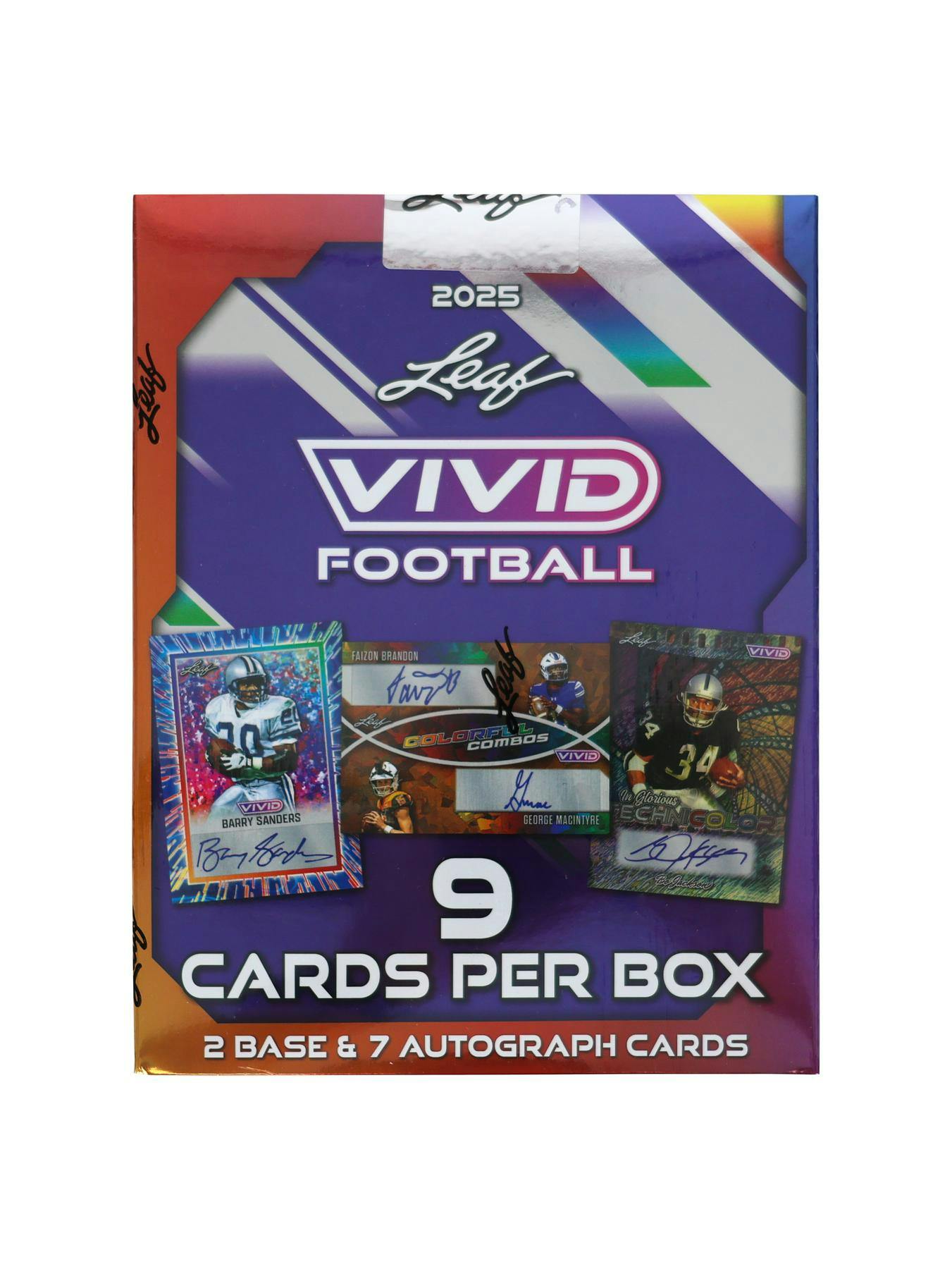 2025 Leaf Vivid Football Hobby Box | Columbia Sports Cards - Columbia Hobby - Sports Card Boxes - Toploaders - Card Savers