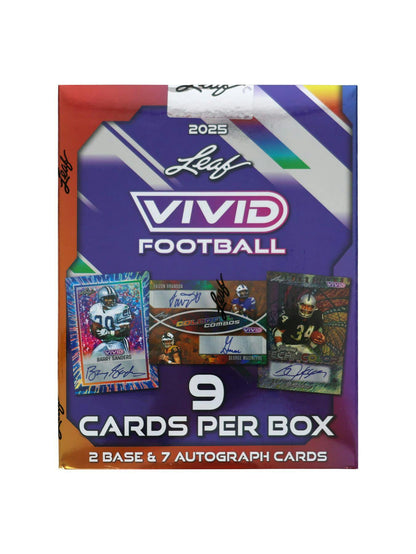 2025 Leaf Vivid Football Hobby Box | Columbia Sports Cards - Columbia Hobby - Sports Card Boxes - Toploaders - Card Savers