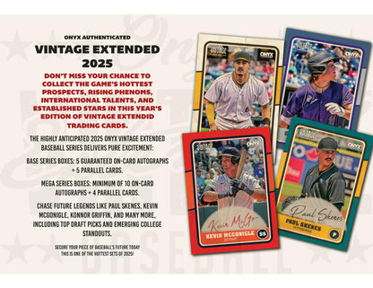 2025 Onyx Vintage Extended Series Baseball Mega Box | Columbia Sports Cards - Columbia Hobby - Sports Card Boxes - Toploaders - Card Savers
