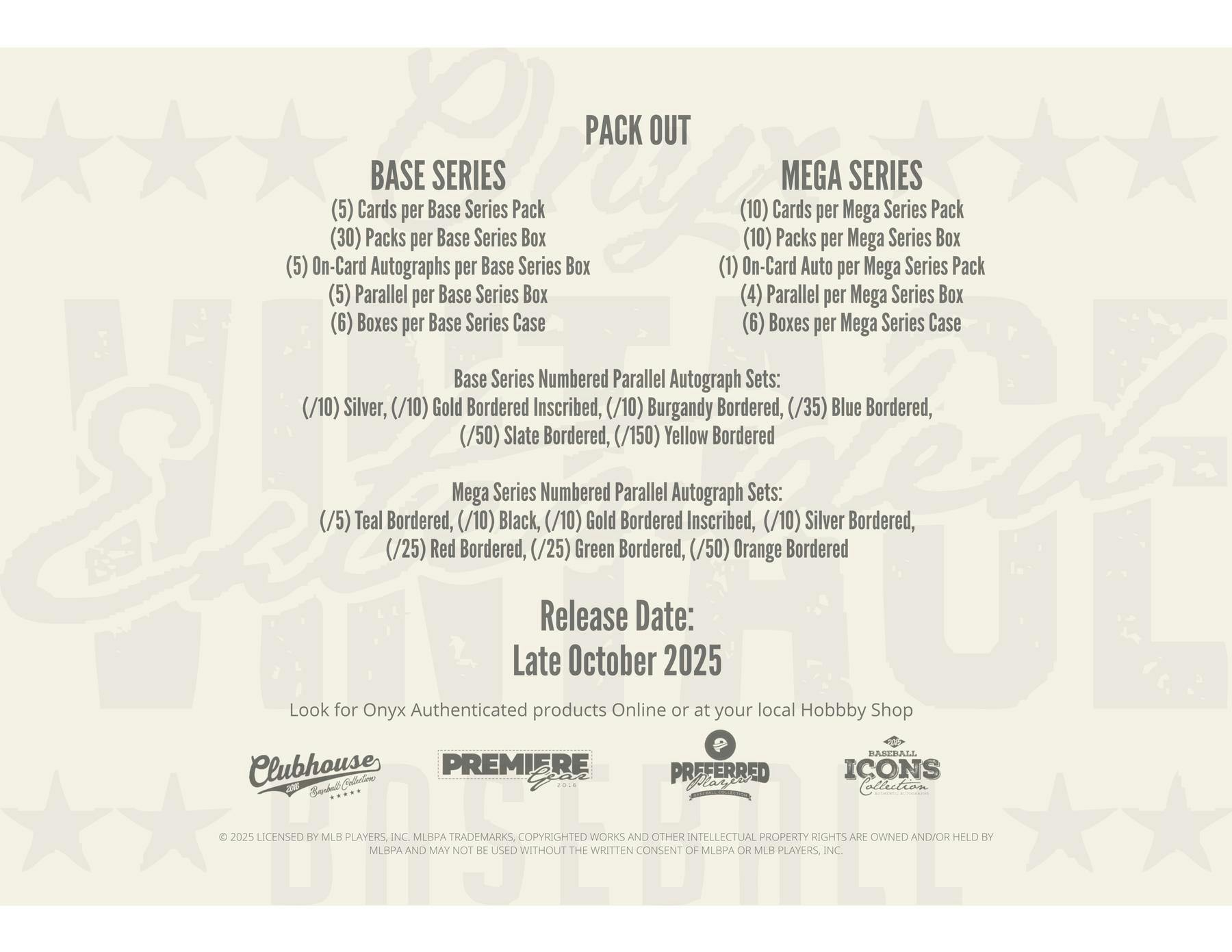 2025 Onyx Vintage Extended Series Baseball Mega Box | Columbia Sports Cards - Columbia Hobby - Sports Card Boxes - Toploaders - Card Savers