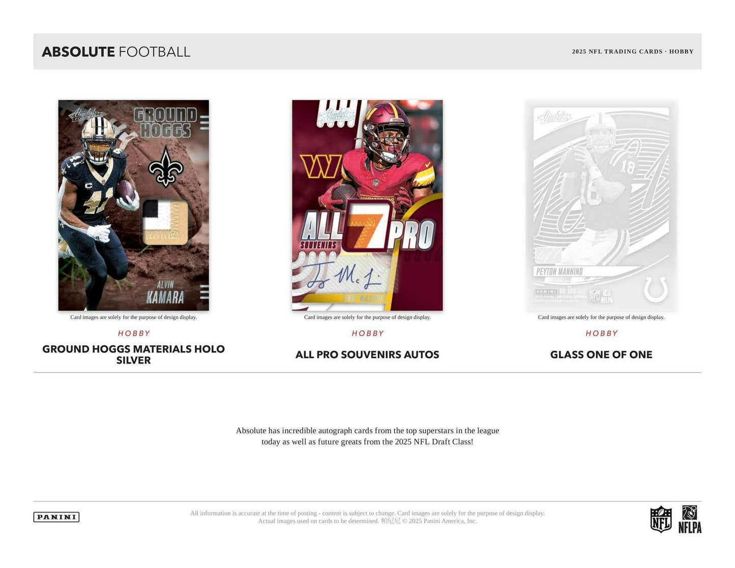 2025 Panini Absolute Football Hobby Box | Columbia Sports Cards - Columbia Hobby - Sports Card Boxes - Toploaders - Card Savers