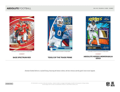 2025 Panini Absolute Football Hobby Box | Columbia Sports Cards - Columbia Hobby - Sports Card Boxes - Toploaders - Card Savers