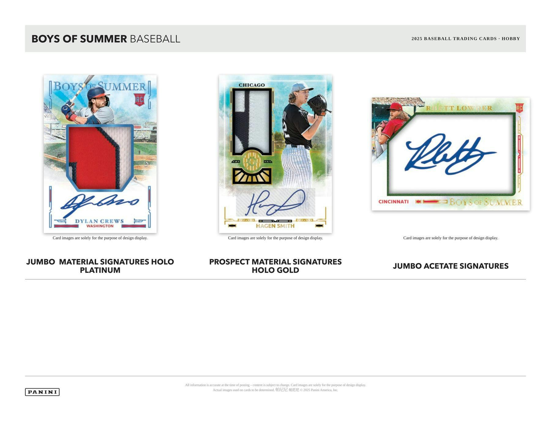 2025 Panini Boys of Summer Baseball Hobby Box | Columbia Sports Cards - Columbia Hobby - Sports Card Boxes - Toploaders - Card Savers