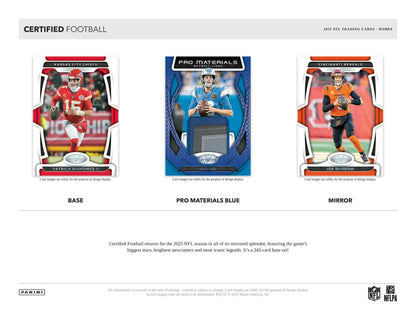 2025 Panini Certified Football Hobby Box | Columbia Sports Cards - Columbia Hobby - Sports Card Boxes - Toploaders - Card Savers