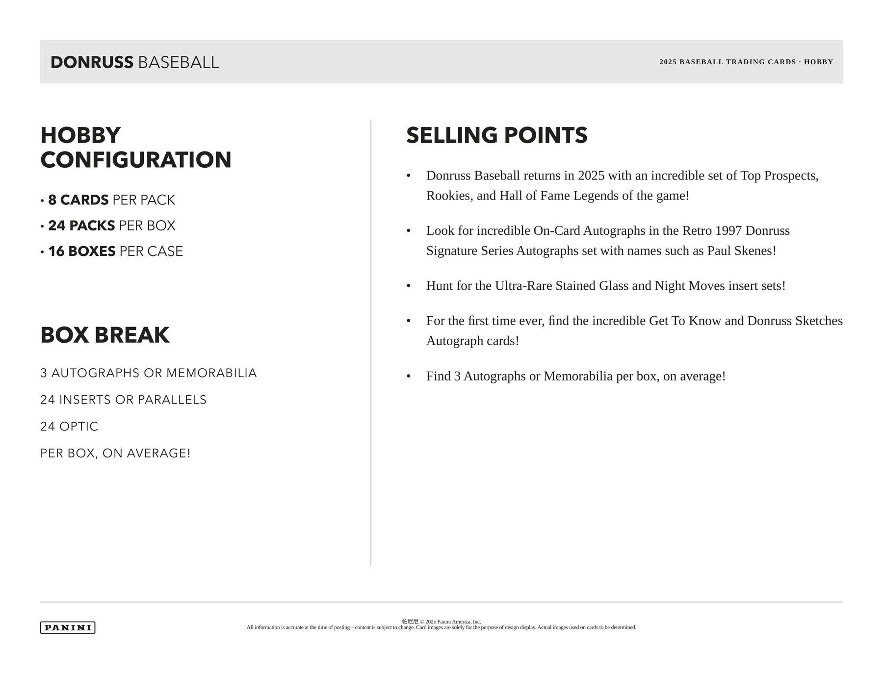 2025 Panini Donruss Baseball Hobby Box - Columbia Hobby - Sports Card Boxes - Toploaders - Card Savers