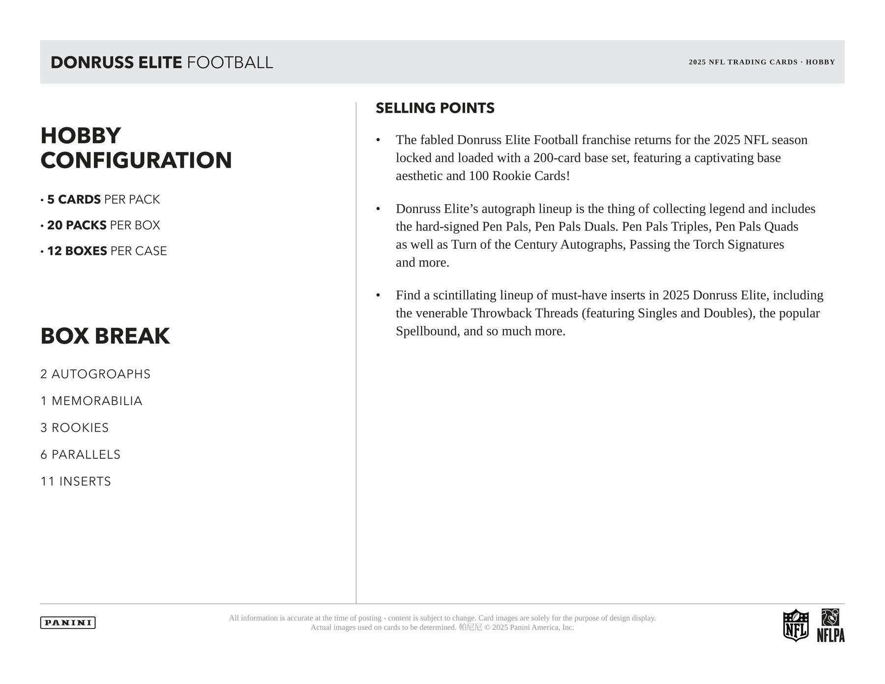 2025 Panini Donruss Elite Football Hobby Box - Columbia Hobby - Sports Card Boxes - Toploaders - Card Savers