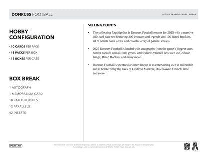 2025 Panini Donruss Football Hobby Box | Columbia Sports Cards - Columbia Hobby - Sports Card Boxes - Toploaders - Card Savers