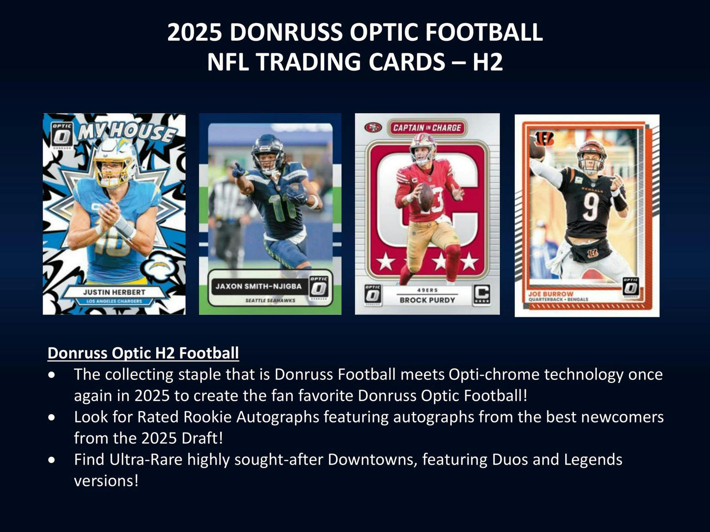 2025 Panini Donruss Optic Football H2 Box | Columbia Sports Cards - Columbia Hobby - Sports Card Boxes - Toploaders - Card Savers