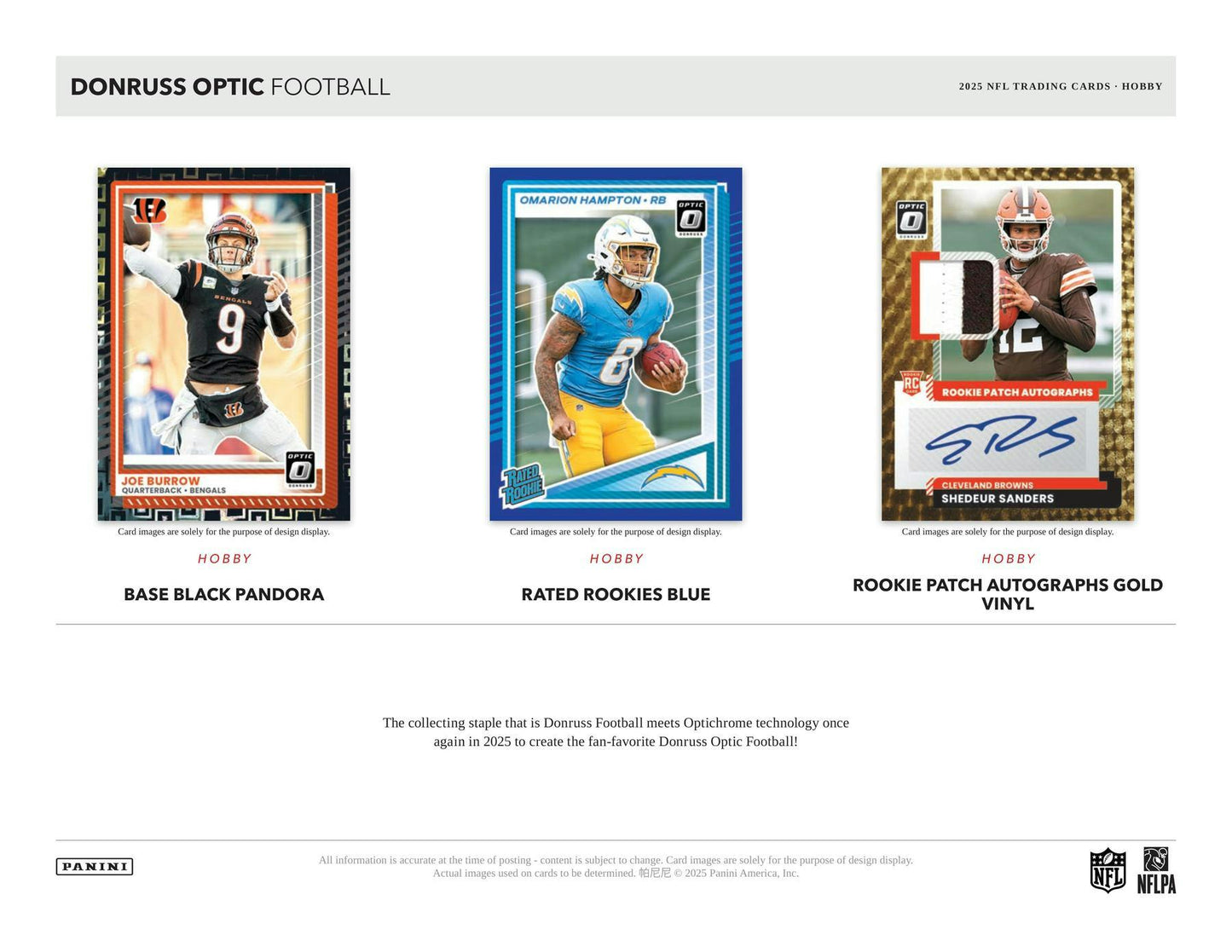 2025 Panini Donruss Optic Football Hobby Box | Columbia Sports Cards - Columbia Hobby - Sports Card Boxes - Toploaders - Card Savers