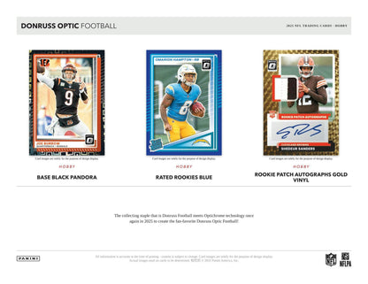 2025 Panini Donruss Optic Football Hobby Box | Columbia Sports Cards - Columbia Hobby - Sports Card Boxes - Toploaders - Card Savers