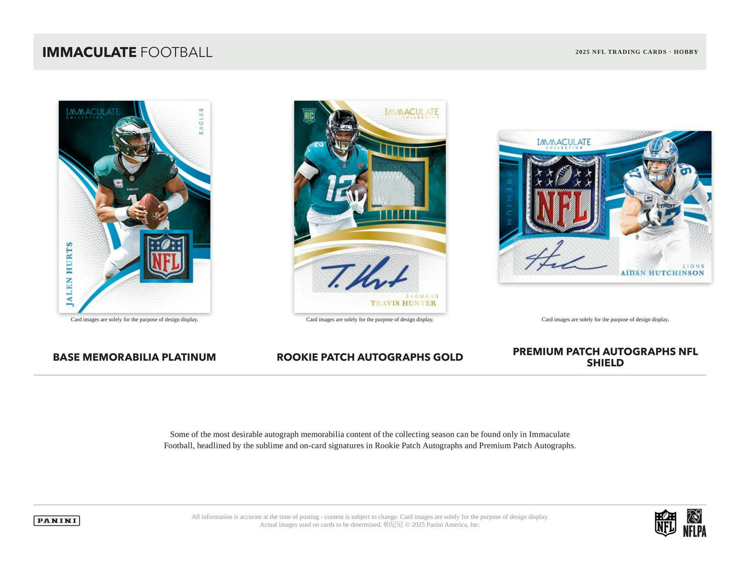 2025 Panini Immaculate Football Hobby Box | Columbia Sports Cards - Columbia Hobby - Sports Card Boxes - Toploaders - Card Savers