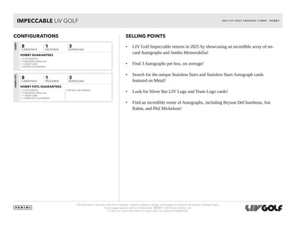 2025 Panini Impeccable LIV Golf Hobby Box | Columbia Sports Cards - Columbia Hobby - Sports Card Boxes - Toploaders - Card Savers