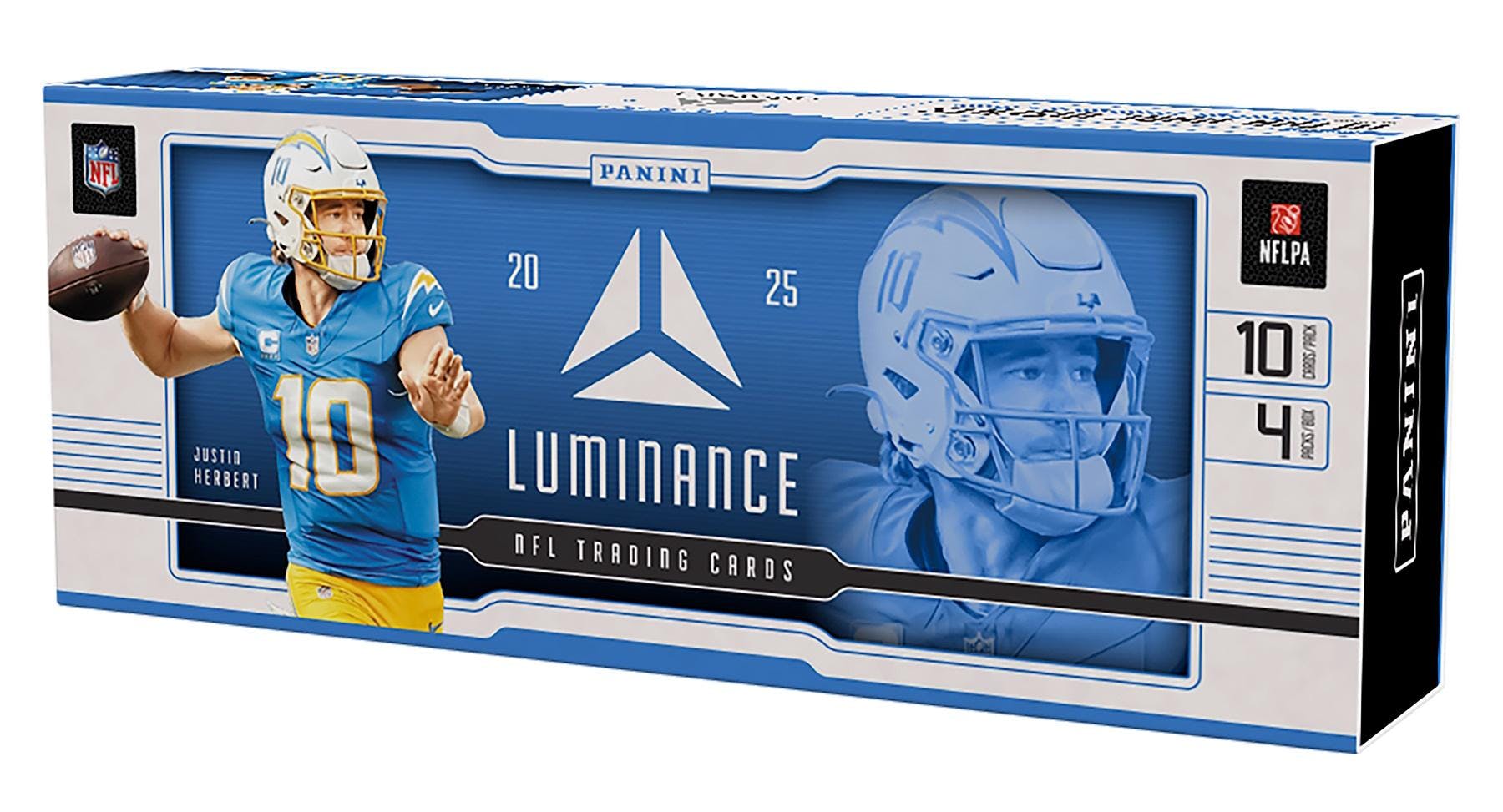 2025 Panini Luminance Football Hobby Box Front

2025 Panini Luminance NFL Trading Cards

Panini Luminance Football Box Contents 2025

2025 Panini Luminance Hobby Box Pack Design

Luminance Football Inserts and Autographs 2025