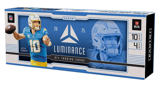 2025 Panini Luminance Football Hobby Box Front

2025 Panini Luminance NFL Trading Cards

Panini Luminance Football Box Contents 2025

2025 Panini Luminance Hobby Box Pack Design

Luminance Football Inserts and Autographs 2025