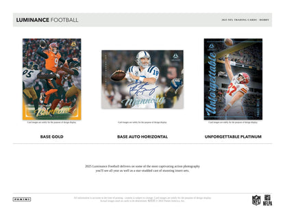 2025 Panini Luminance Football Hobby Box - Columbia Hobby - Sports Card Boxes - Toploaders - Card Savers