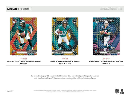 2025 Panini Mosaic Football Choice Box | Columbia Sports Cards - Columbia Hobby - Sports Card Boxes - Toploaders - Card Savers