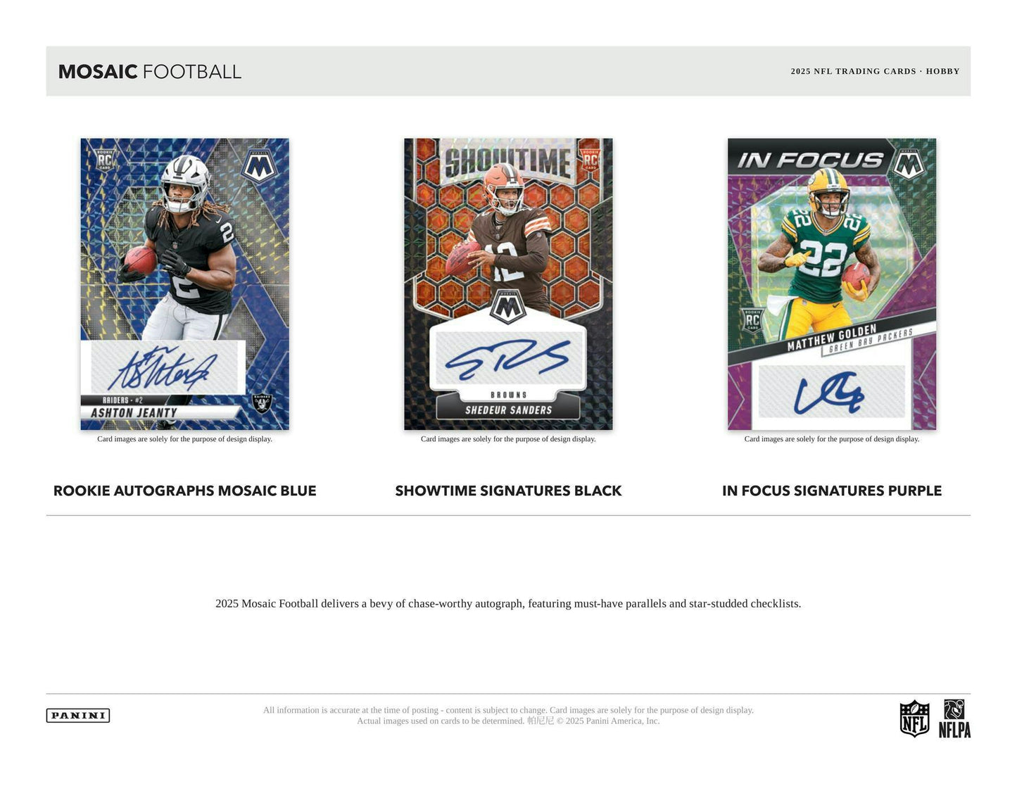 2025 Panini Mosaic Football Hobby Box | Columbia Sports Cards - Columbia Hobby - Sports Card Boxes - Toploaders - Card Savers