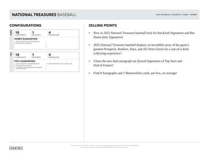 2025 Panini National Treasures Baseball Hobby Box | Columbia Sports Cards - Columbia Hobby - Sports Card Boxes - Toploaders - Card Savers