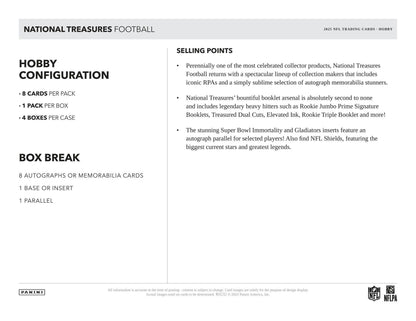 2025 Panini National Treasures Football Hobby Box | Columbia Sports Cards - Columbia Hobby - Sports Card Boxes - Toploaders - Card Savers