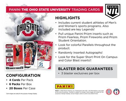 2025 Panini NIL The Ohio State University 6 - Pack Blaster Box | Columbia Sports Cards - Columbia Hobby - Sports Card Boxes - Toploaders - Card Savers