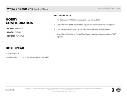 2025 Panini One and One WNBA Basketball Hobby Box | Columbia Sports Cards - Columbia Hobby - Sports Card Boxes - Toploaders - Card Savers
