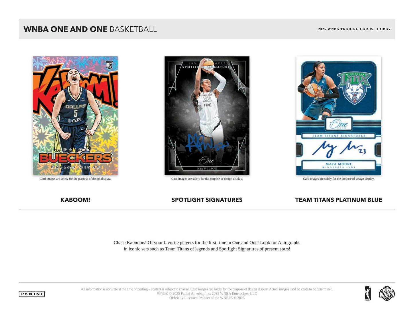 2025 Panini One and One WNBA Basketball Hobby Box | Columbia Sports Cards - Columbia Hobby - Sports Card Boxes - Toploaders - Card Savers