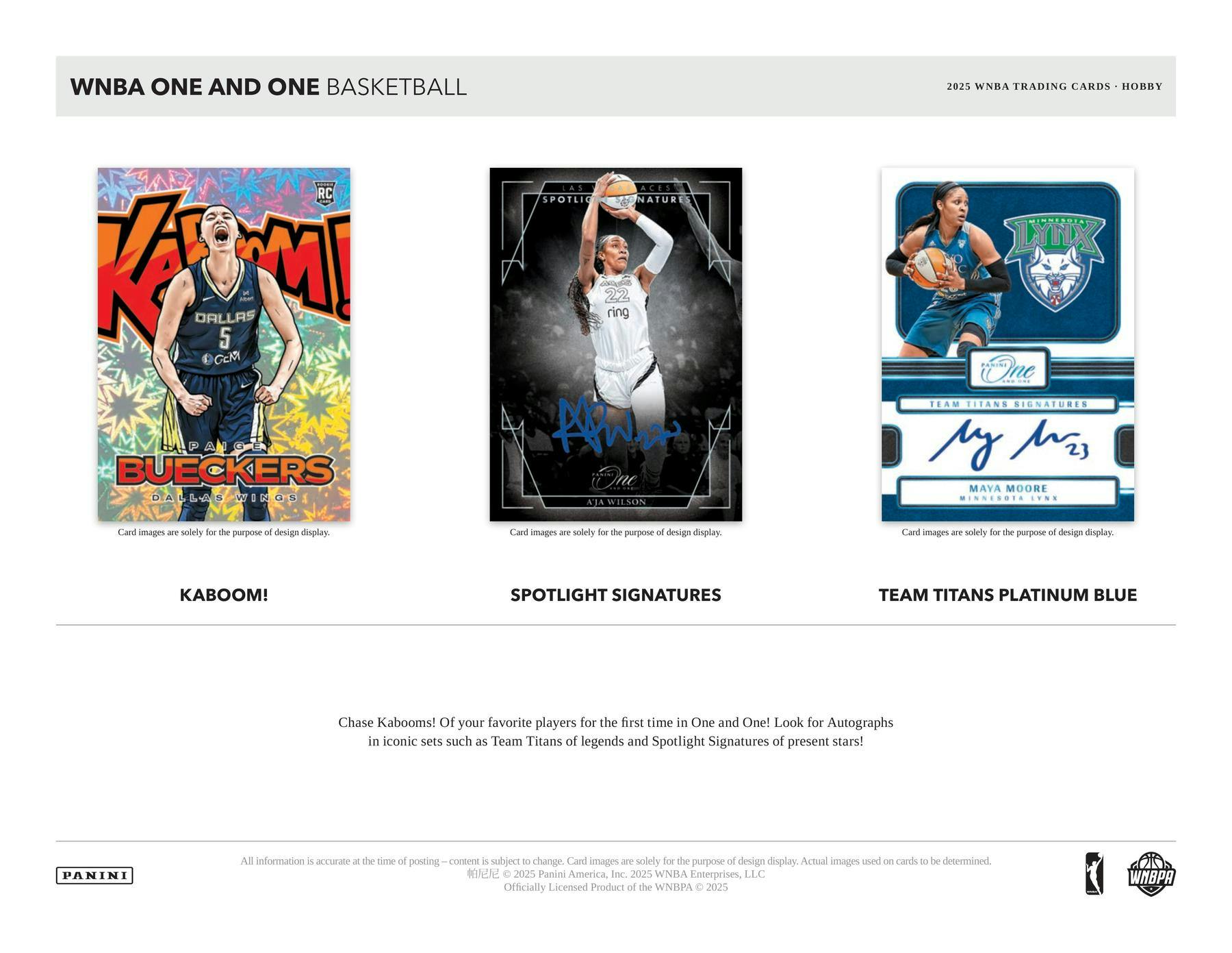 2025 Panini One and One WNBA Basketball Hobby Box | Columbia Sports Cards - Columbia Hobby - Sports Card Boxes - Toploaders - Card Savers