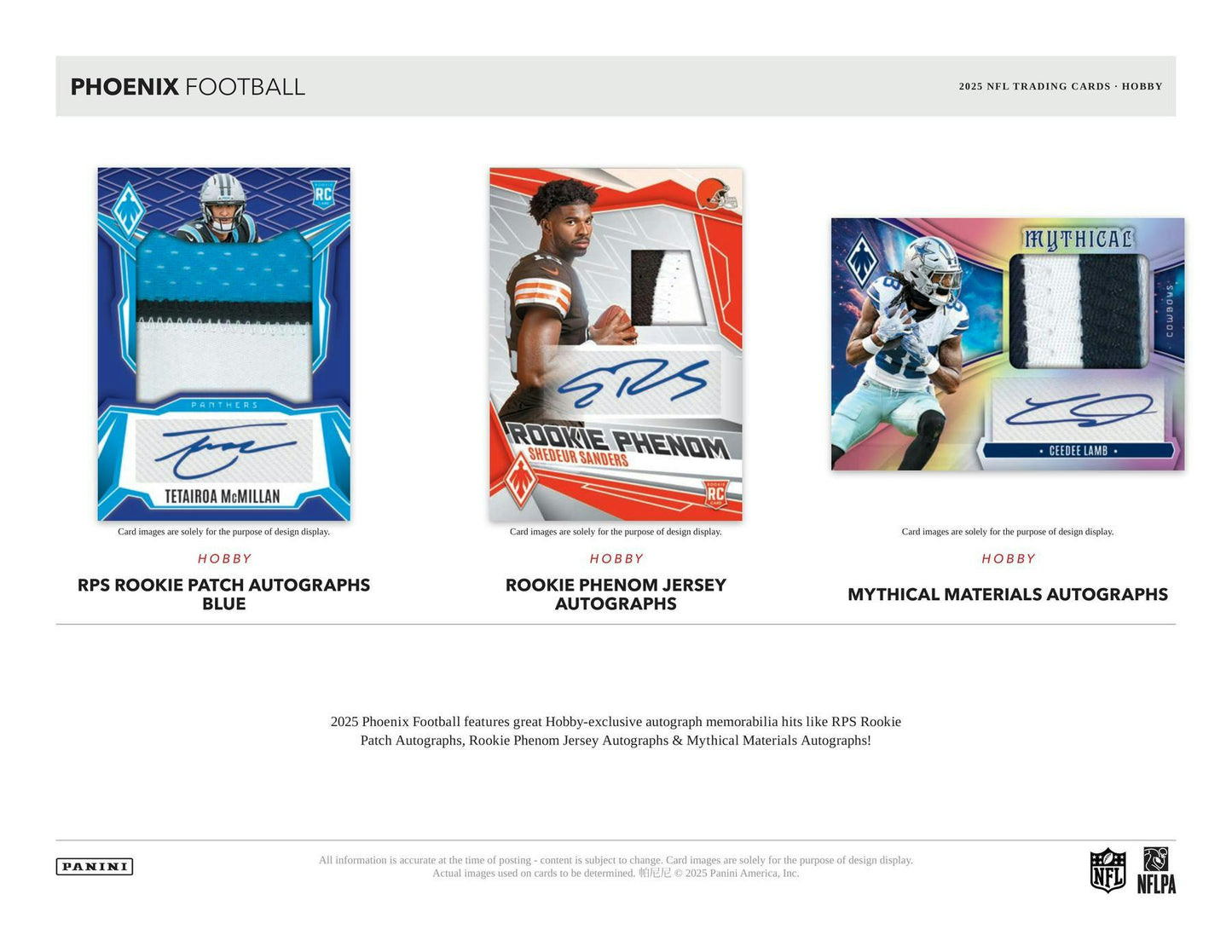 2025 Panini Phoenix Football Hobby Box | Columbia Sports Cards - Columbia Hobby - Sports Card Boxes - Toploaders - Card Savers