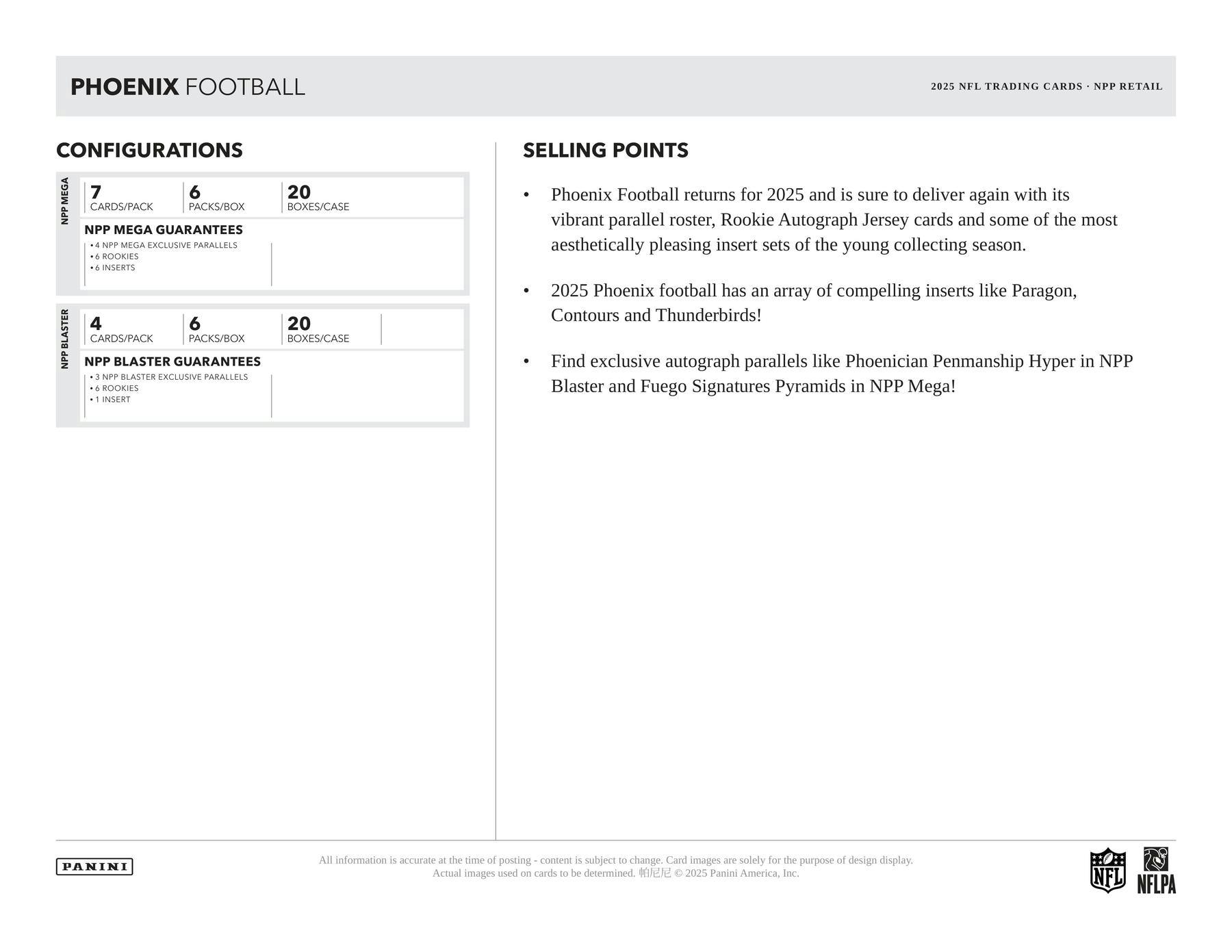 2025 Panini Phoenix Football Mega Box | Columbia Sports Cards - Columbia Hobby - Sports Card Boxes - Toploaders - Card Savers