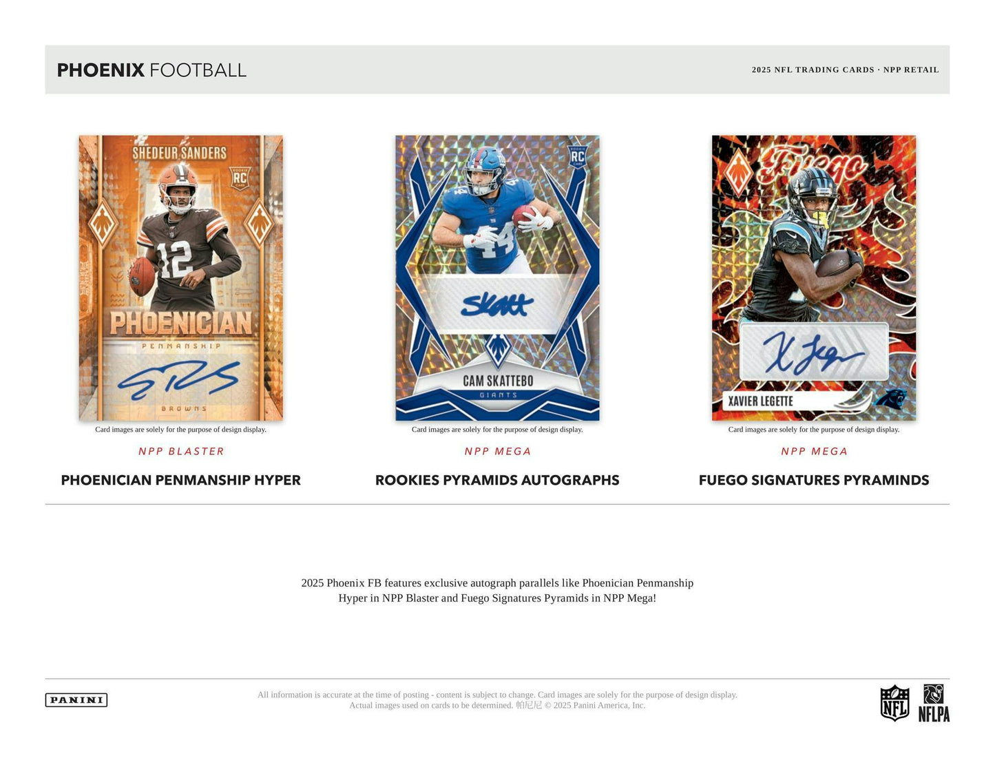 2025 Panini Phoenix Football Mega Box | Columbia Sports Cards - Columbia Hobby - Sports Card Boxes - Toploaders - Card Savers