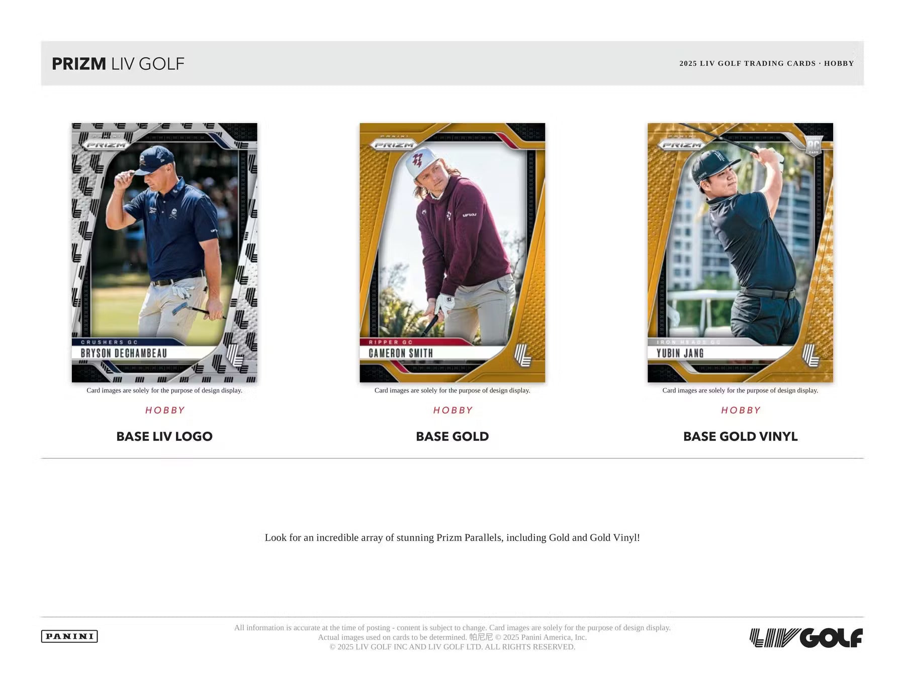 2025 Panini Prizm LIV Golf Hobby Box - Columbia Hobby - Sports Card Boxes - Toploaders - Card Savers