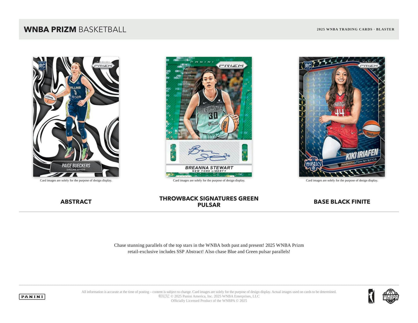 2025 Panini Prizm WNBA Basketball 6 - Pack Blaster Box (Ice Prizms) | Columbia Sports Cards - Columbia Hobby - Sports Card Boxes - Toploaders - Card Savers