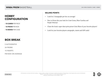2025 Panini Prizm WNBA Basketball Hobby Box | Columbia Sports Cards - Columbia Hobby - Sports Card Boxes - Toploaders - Card Savers
