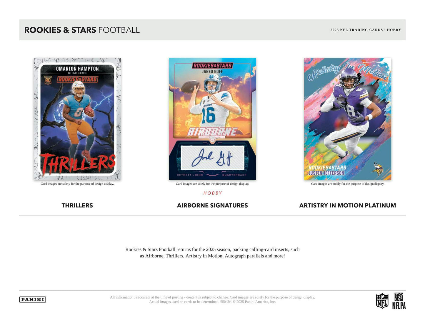 2025 Panini Rookies & Stars Football Hobby Box | Columbia Sports Cards - Columbia Hobby - Sports Card Boxes - Toploaders - Card Savers