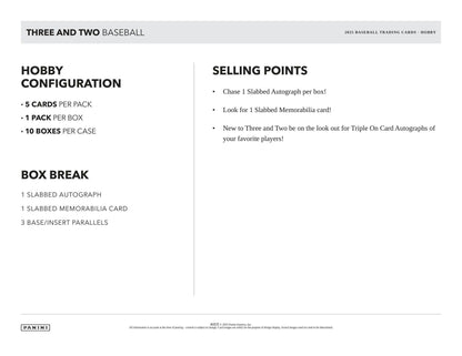 2025 Panini Three & Two Baseball Hobby Box | Columbia Sports Cards - Columbia Hobby - Sports Card Boxes - Toploaders - Card Savers