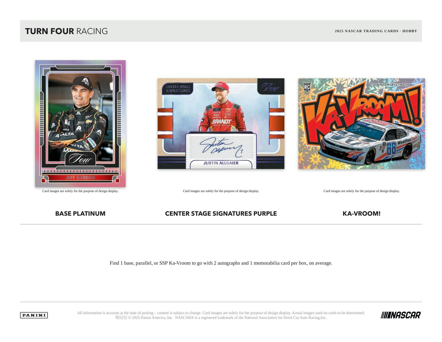 2025 Panini Turn Four Racing Hobby Box | Columbia Sports Cards - Columbia Hobby - Sports Card Boxes - Toploaders - Card Savers