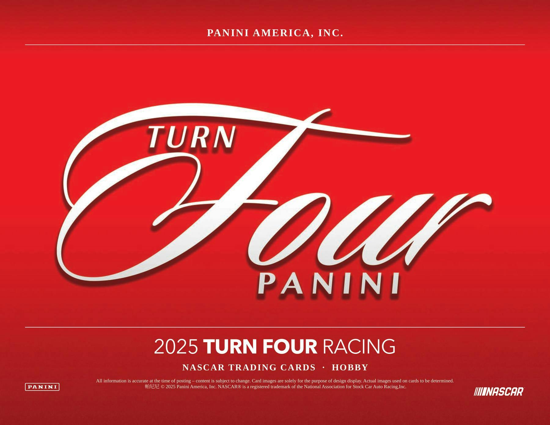 2025 Panini Turn Four Racing Hobby Box | Columbia Sports Cards - Columbia Hobby - Sports Card Boxes - Toploaders - Card Savers