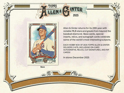 2025 Topps Allen & Ginter Baseball Hobby Box | Columbia Sports Cards - Columbia Hobby - Sports Card Boxes - Toploaders - Card Savers