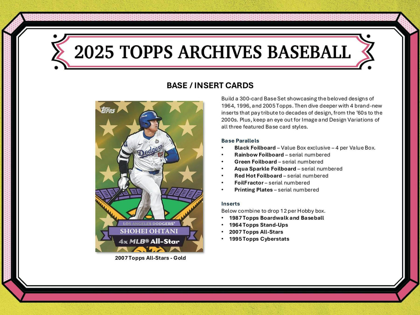 2025 Topps Archives Baseball 7 - Pack Blaster Box | Columbia Sports Cards - Columbia Hobby - Sports Card Boxes - Toploaders - Card Savers
