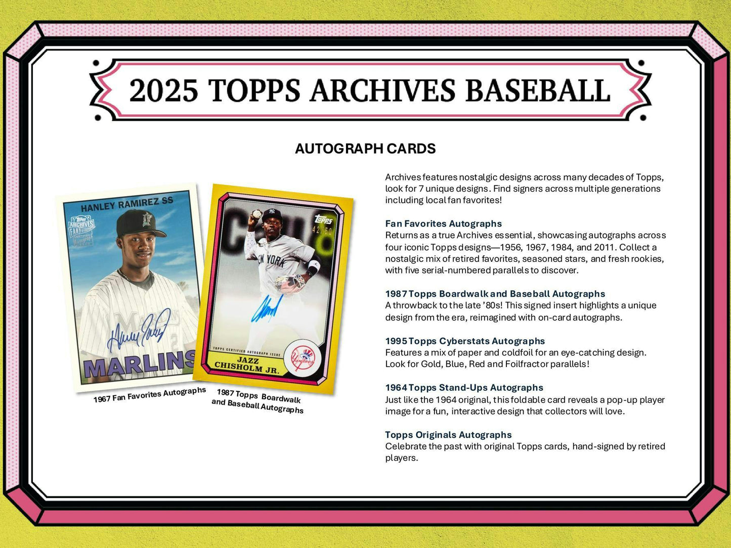 2025 Topps Archives Baseball 7 - Pack Blaster Box | Columbia Sports Cards - Columbia Hobby - Sports Card Boxes - Toploaders - Card Savers