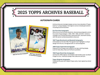 2025 Topps Archives Baseball 7 - Pack Blaster Box | Columbia Sports Cards - Columbia Hobby - Sports Card Boxes - Toploaders - Card Savers